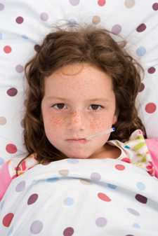Young girl with fever